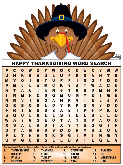 Thanksgiving Printable Word Searches